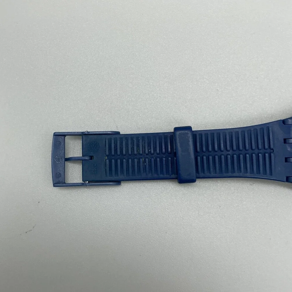 Swatch BlueSounds Mens Watch 41mm SUON127 Blue White Dial Swiss New Battery